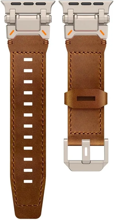 Silicone Metal Strap For Watch Ultra 2 49mm 45mm 44mm 42mm Soft Rubber Strap For Iwatch Series 9 8 7 6 5 4 se Men Bracelet,Red brown,for Watch 42mm