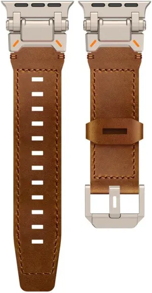 Silicone Metal Strap For Watch Ultra 2 49mm 45mm 44mm 42mm Soft Rubber Strap For Iwatch Series 9 8 7 6 5 4 se Men Bracelet,Red brown,for Watch 42mm