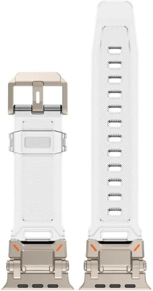 Silicone Metal Strap For Watch Ultra 2 49mm 45mm 44mm 42mm Soft Rubber Strap For Iwatch Series 9 8 7 6 5 4 se Men Bracelet,Transparent color,for Watch 44mm