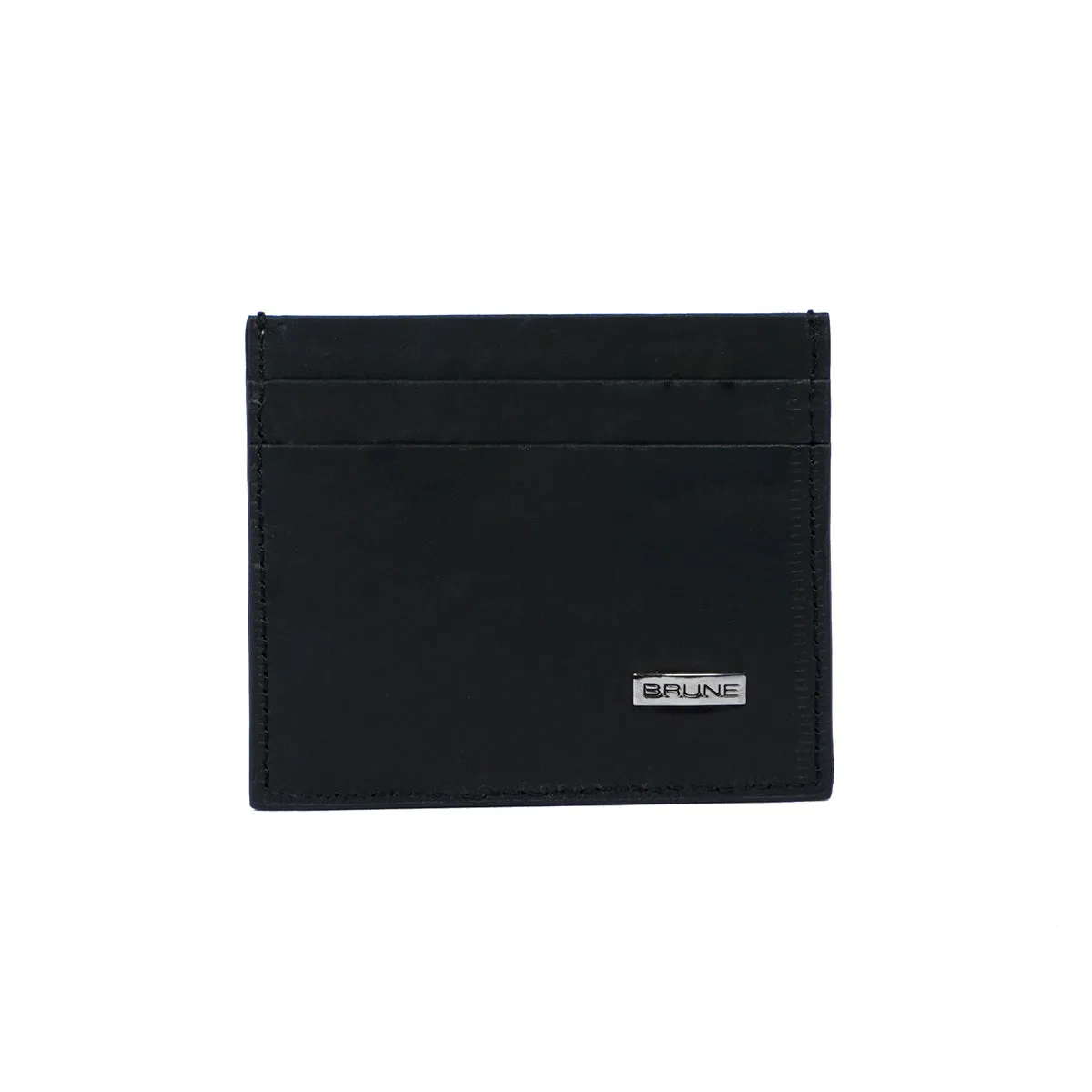 Silver Studded Black Leather Unisex Card Holder With Multi Slot By Brune & Bareskin