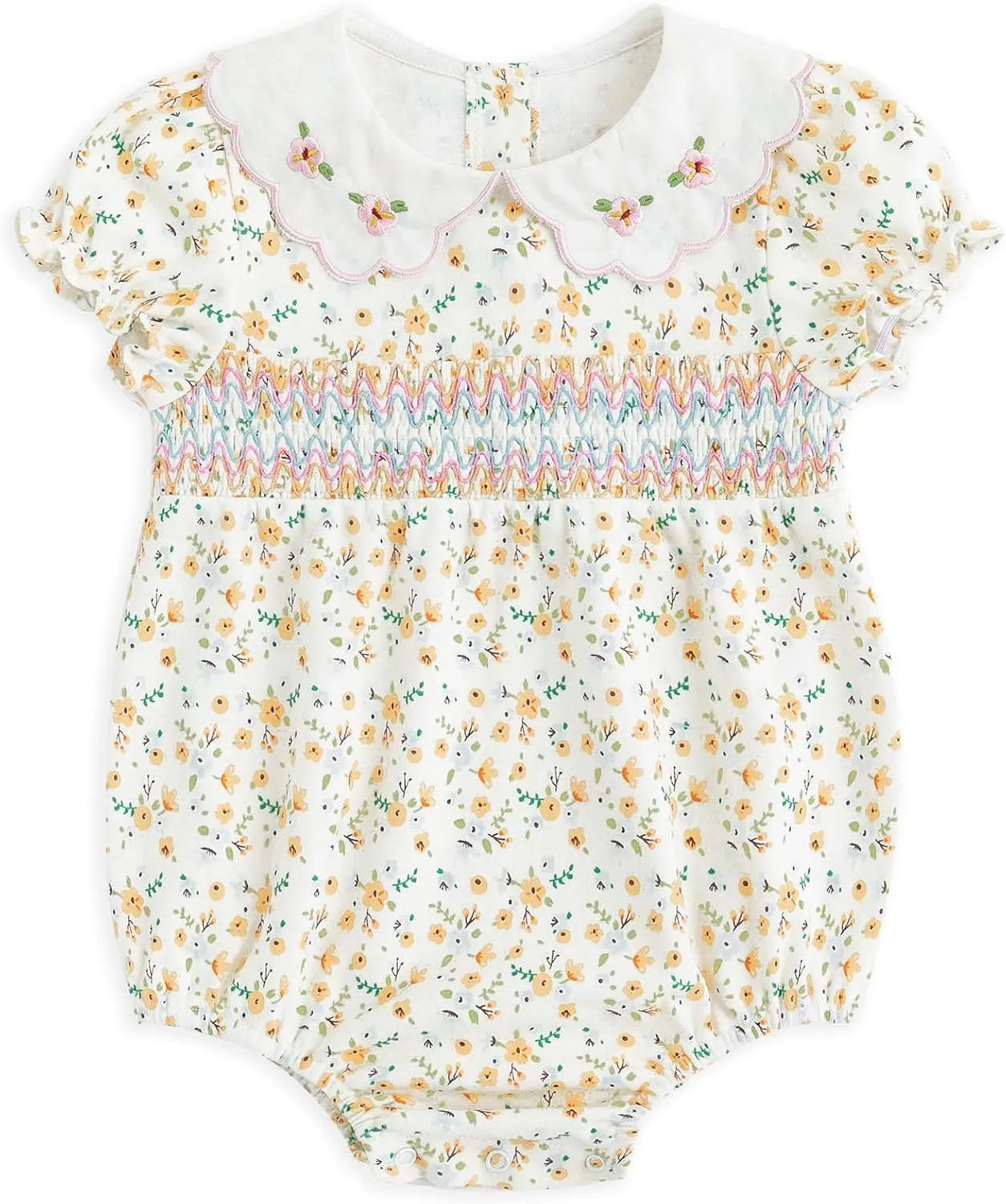 Simplee kids Baby Infant Girls Cotton Short Sleeve Summer Ruffle Romper 3-24 Months