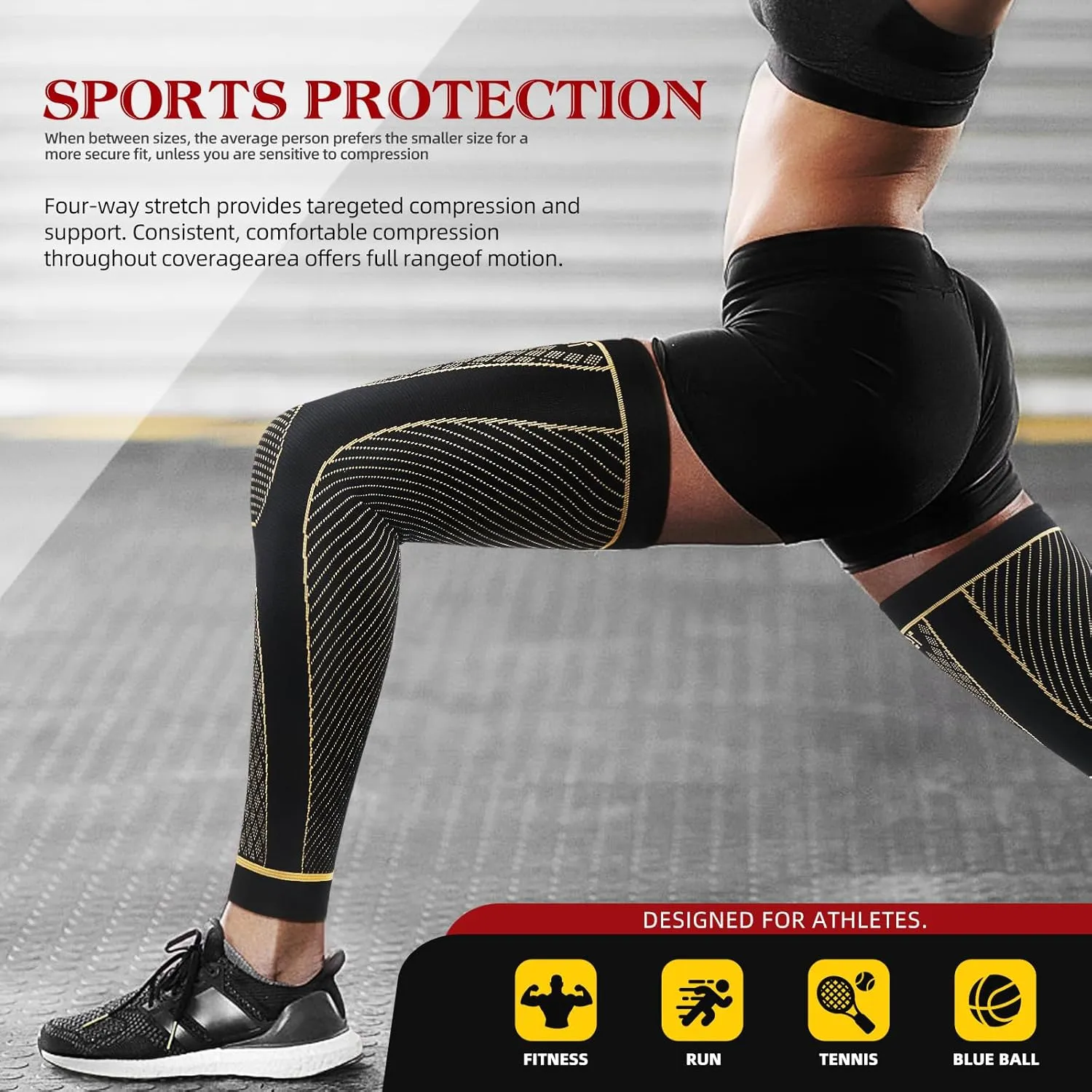 SKDK Copper Full Leg Sleeves Long Compression Leg Sleeve Knee Sleeves Protect Leg for Knee Pain Relief, Workout and Sports