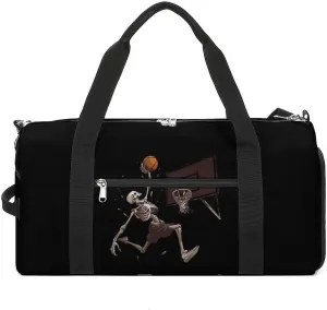 Skeleton Basketball Slam Dunk Sports Gym Bag for Men Women Travel Duffel Bag with Shoulder Strap