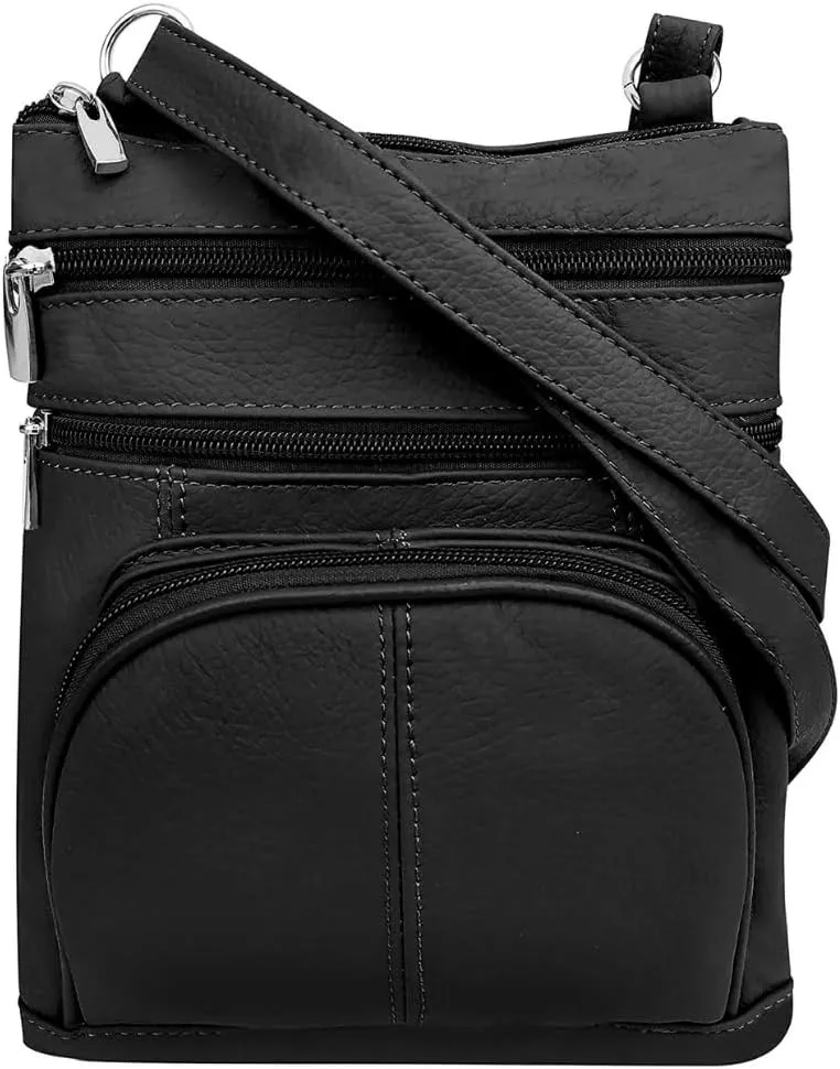 Skyway Leather Crossbody Purses For Women - Cross Body Bag Small Purse is Perfect To Carry Cell Phone, Cards and Accessories - Stylish and Durable - Black