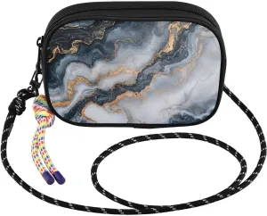 Small Crossbody Bags Abstract Swirling Marble Golden for Women Cell Phone Purses Shoulder Bag Handbag with Adjustable Strap