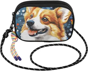 Small Crossbody Bags Cute Dog Dots Colorful for Women Cell Phone Purses Shoulder Bag Handbag with Adjustable Strap