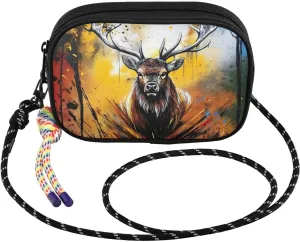 Small Crossbody Bags Elk Head Graffiti for Women Cell Phone Purses Shoulder Bag Handbag with Adjustable Strap