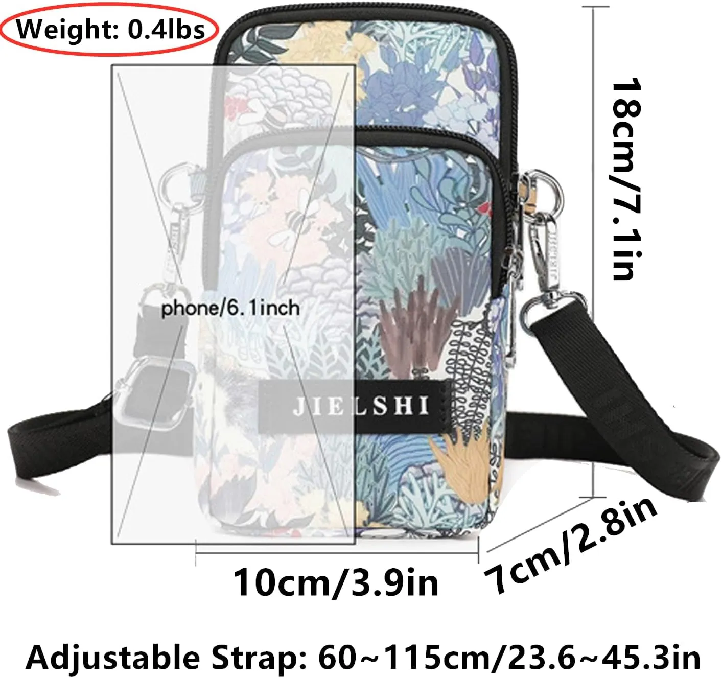 Small Crossbody Bags for Women Shoulder Handbag Arm Bag Waterproof Nylon Travel Phone Purses