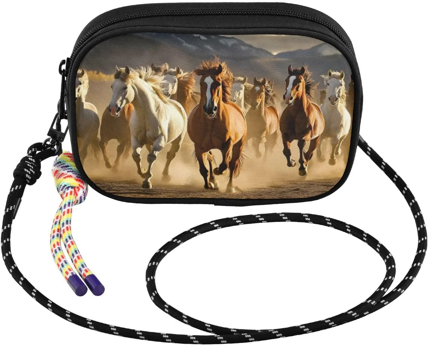 Small Crossbody Bags Herd Horse Run for Women Cell Phone Purses Shoulder Bag Handbag with Adjustable Strap