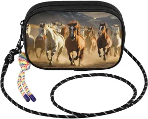 Small Crossbody Bags Herd Horse Run for Women Cell Phone Purses Shoulder Bag Handbag with Adjustable Strap