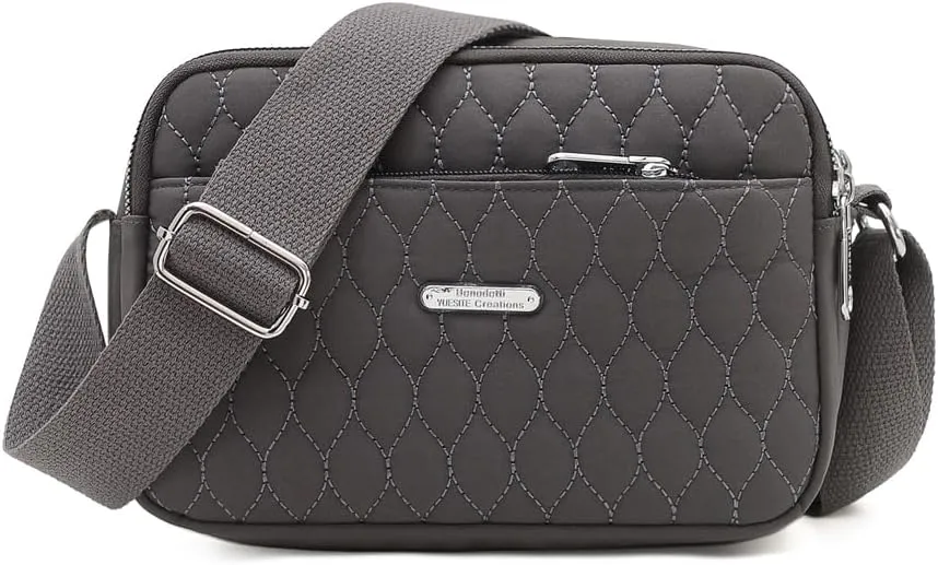 Small Crossbody Bags Quilted Purse Mini Light Nylon Cell Phone Cross Body Wallet for Women Ladies