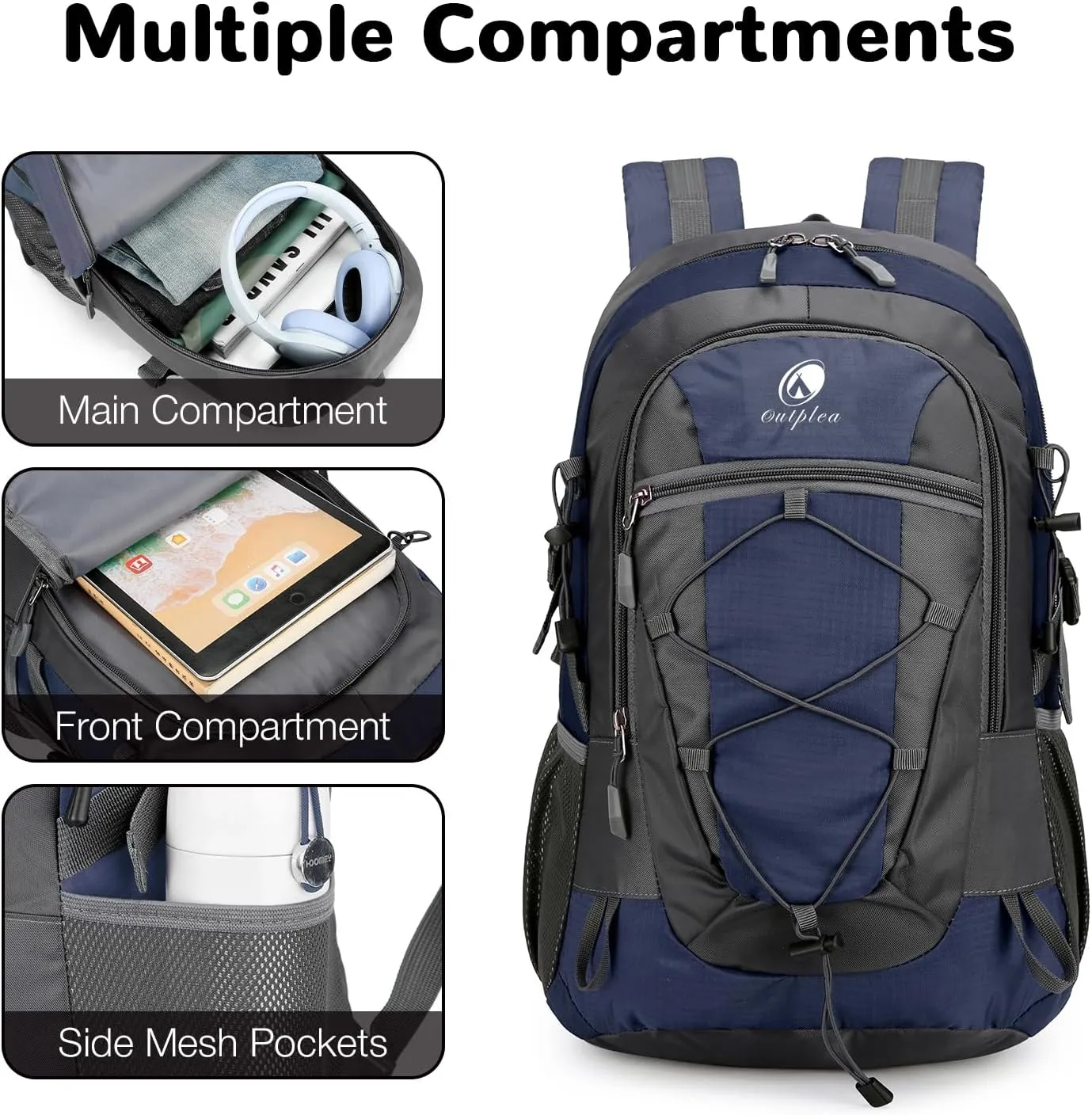 Small Hiking Backpack, 25L Hiking Bag, Lightweight Backpack, Waterproof Day Pack, Outdoor Daypack for Men Women, Blue