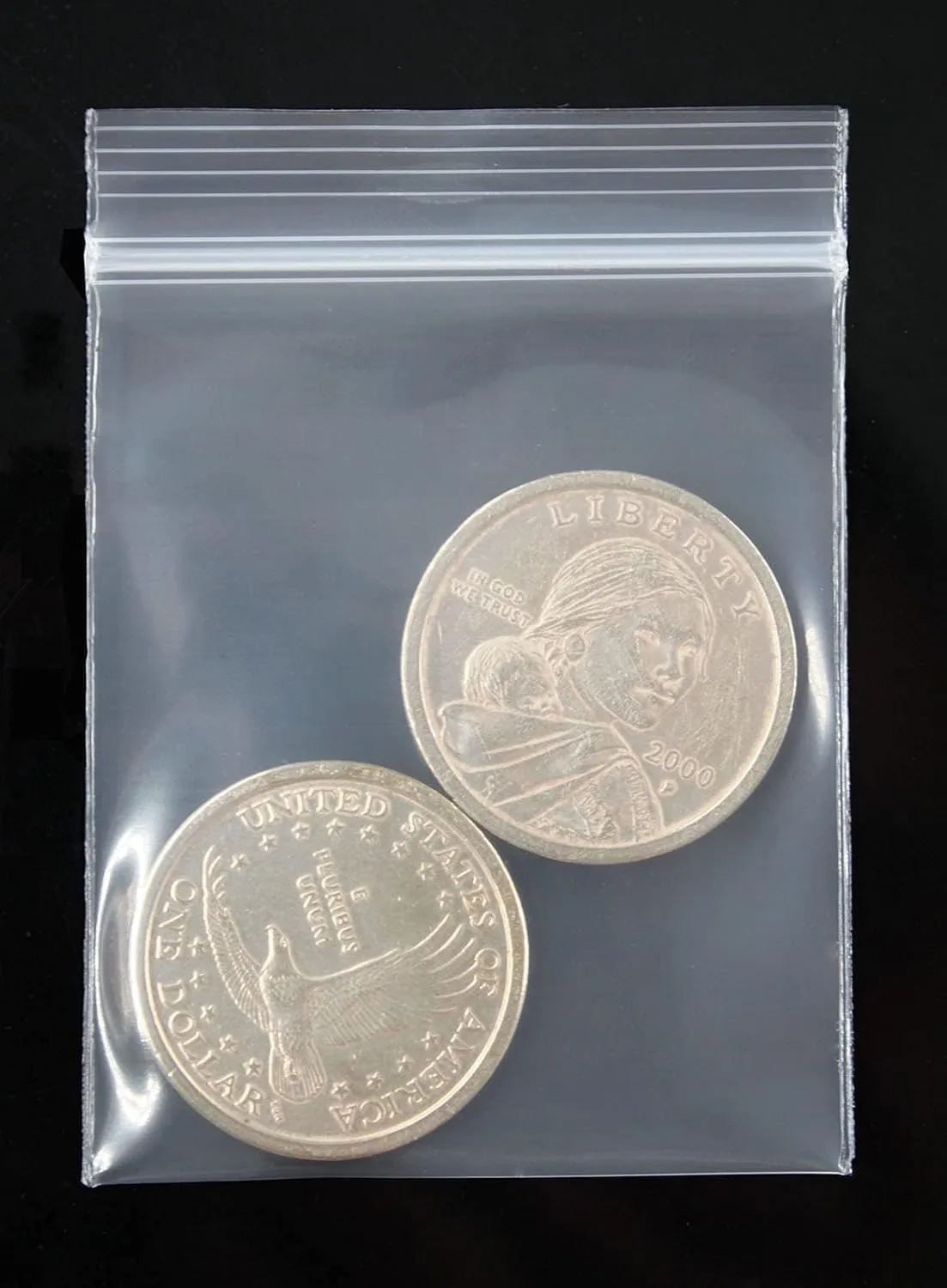 Small Mini Plastic Bags for Jewelry, Pill, Snack, Coin, Earring, Small Business, Thick, Transparent, 8mil(two sides together), 2"×2.4", 1000PCS