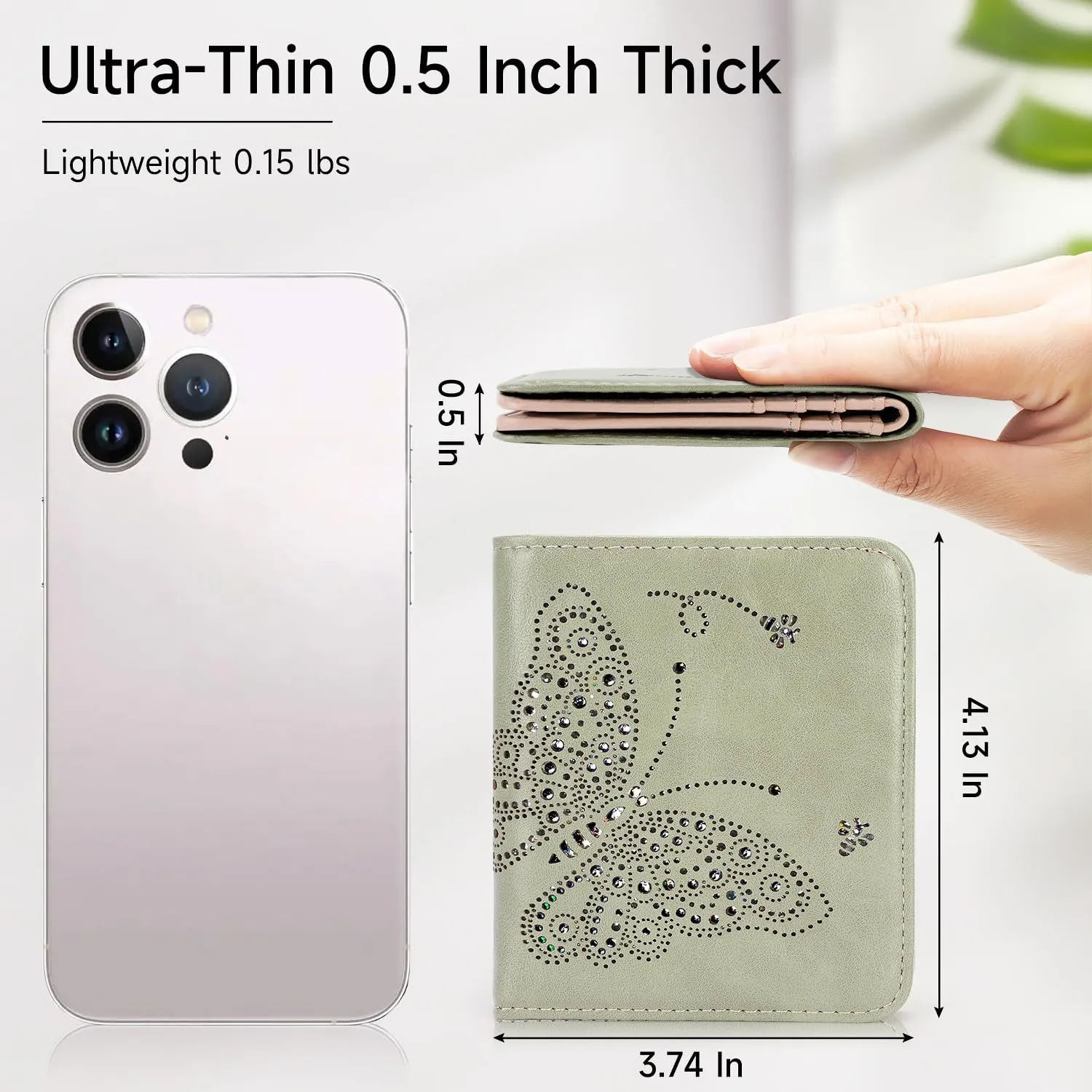 Small RFID Wallet Women Ultra Thin Slim Womens Wallet Mini Compact Bifold Pocket Ladies Wallets for Women GREEN
