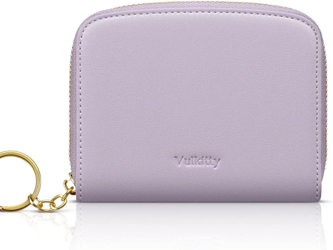 Small Wallet For Women RFID Blocking With Zipper Around Case Trifold Compact Leather Card Purse with Coin Pocket Lilac