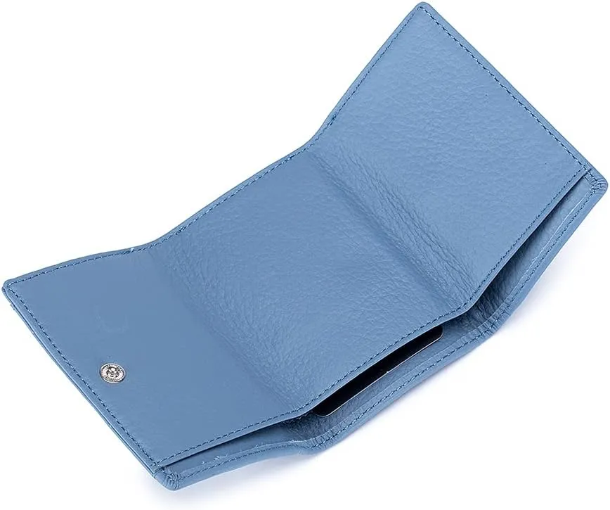 Small Wallet For Women RFID Leather Compact Card Wallets Womens Thin Front Pocket Purse(Dark Green)