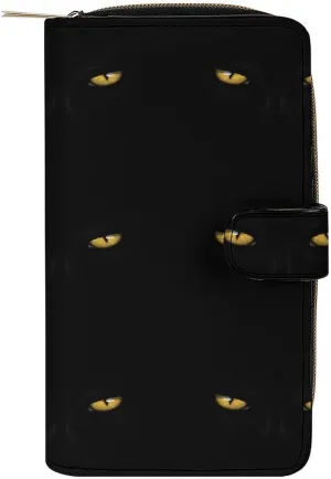 Soft Clutch PU Leather Wallet with 12 Card Slots, Zipper Card Case Holder Purse