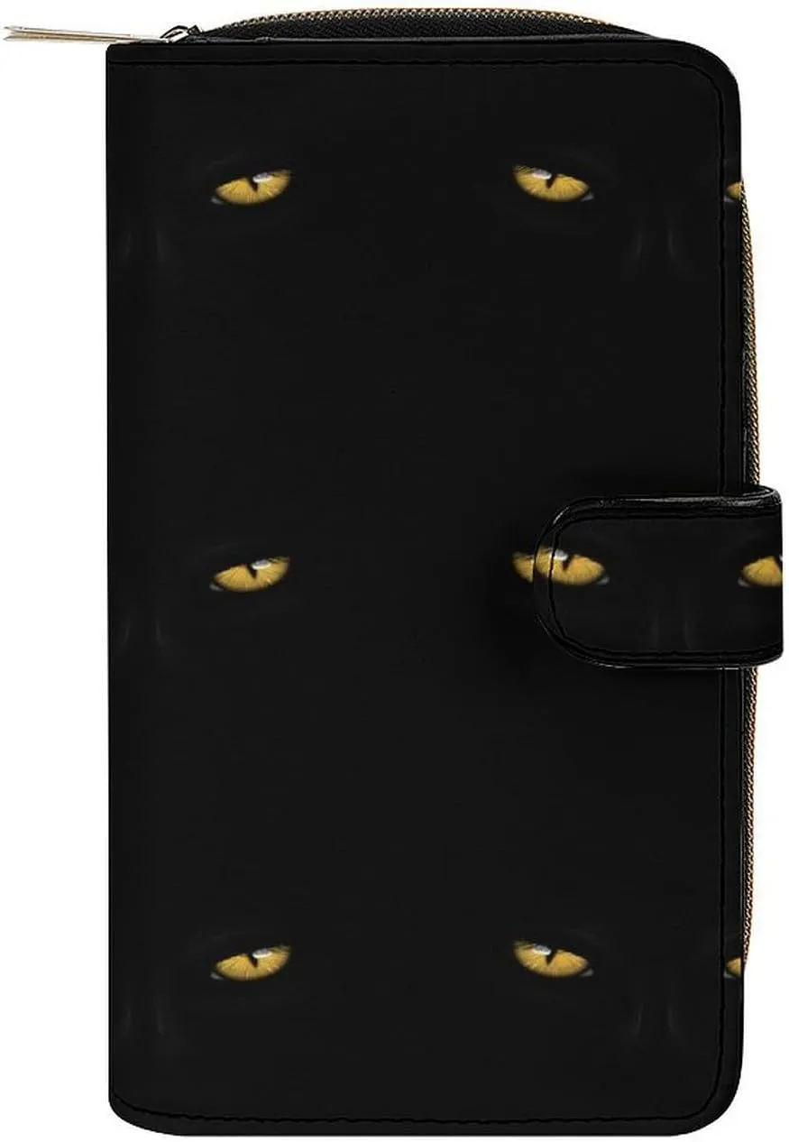Soft Clutch PU Leather Wallet with 12 Card Slots, Zipper Card Case Holder Purse