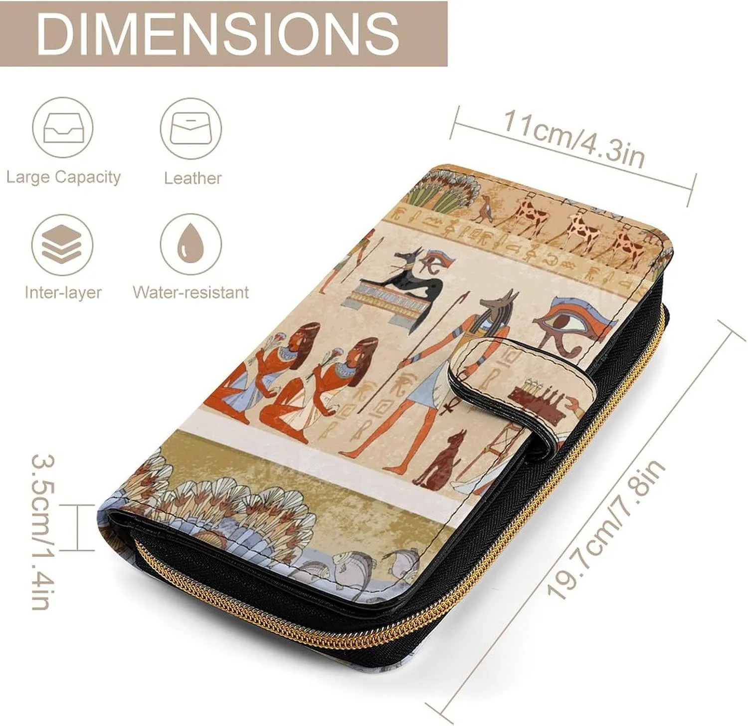 Soft Clutch PU Leather Wallet with 12 Card Slots, Zipper Card Case Holder Purse