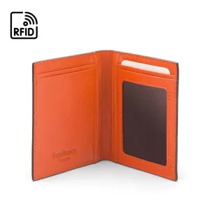 Soft Leather Credit Card Case, RFID Protection - Orange