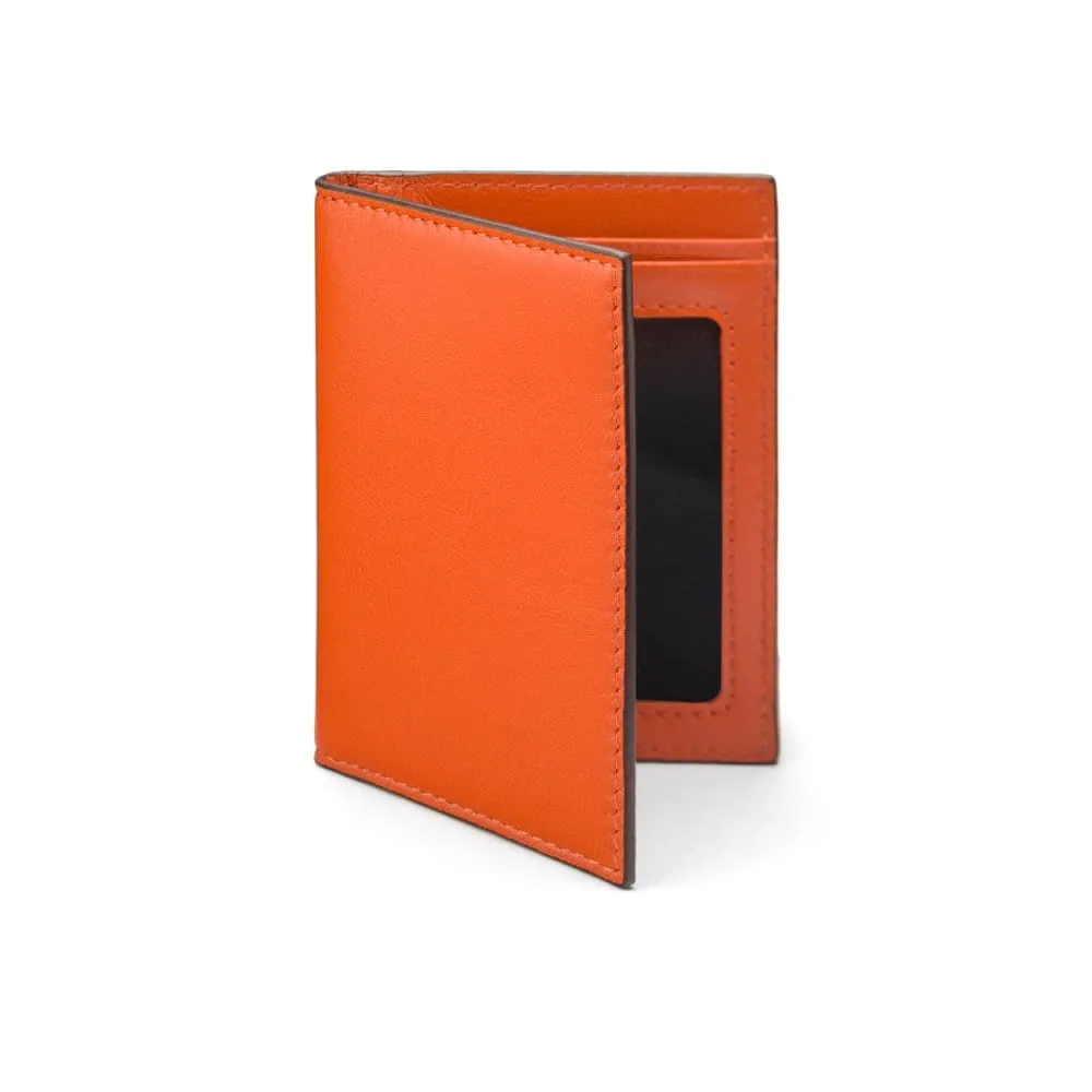 Soft Leather Credit Card Case, RFID Protection - Orange