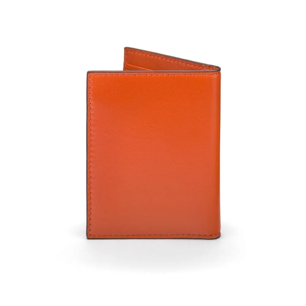 Soft Leather Credit Card Case, RFID Protection - Orange