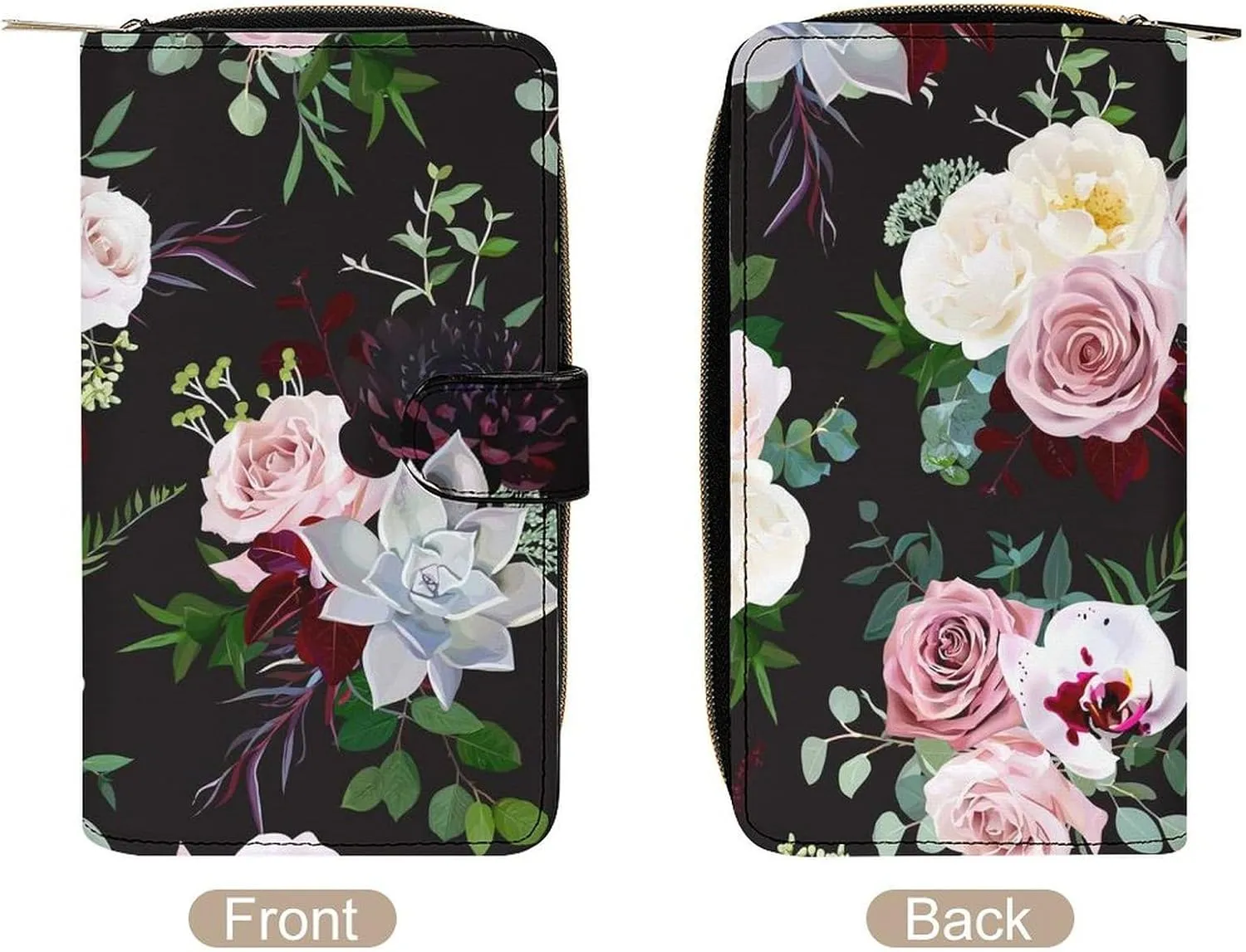 Soft Zipper Wallet with 12 Card Slots, Clutch PU Leather Card Case Holder Purse