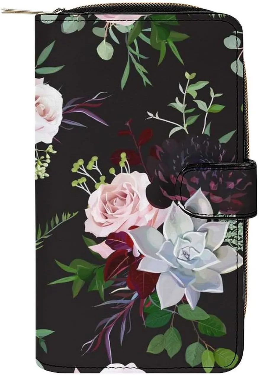 Soft Zipper Wallet with 12 Card Slots, Clutch PU Leather Card Case Holder Purse