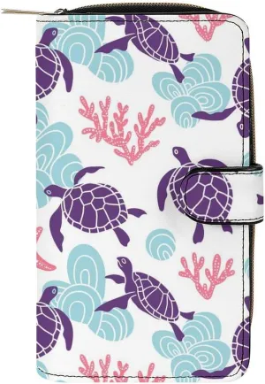 Soft Zipper Wallet with 12 Card Slots, Clutch PU Leather Card Case Holder Purse