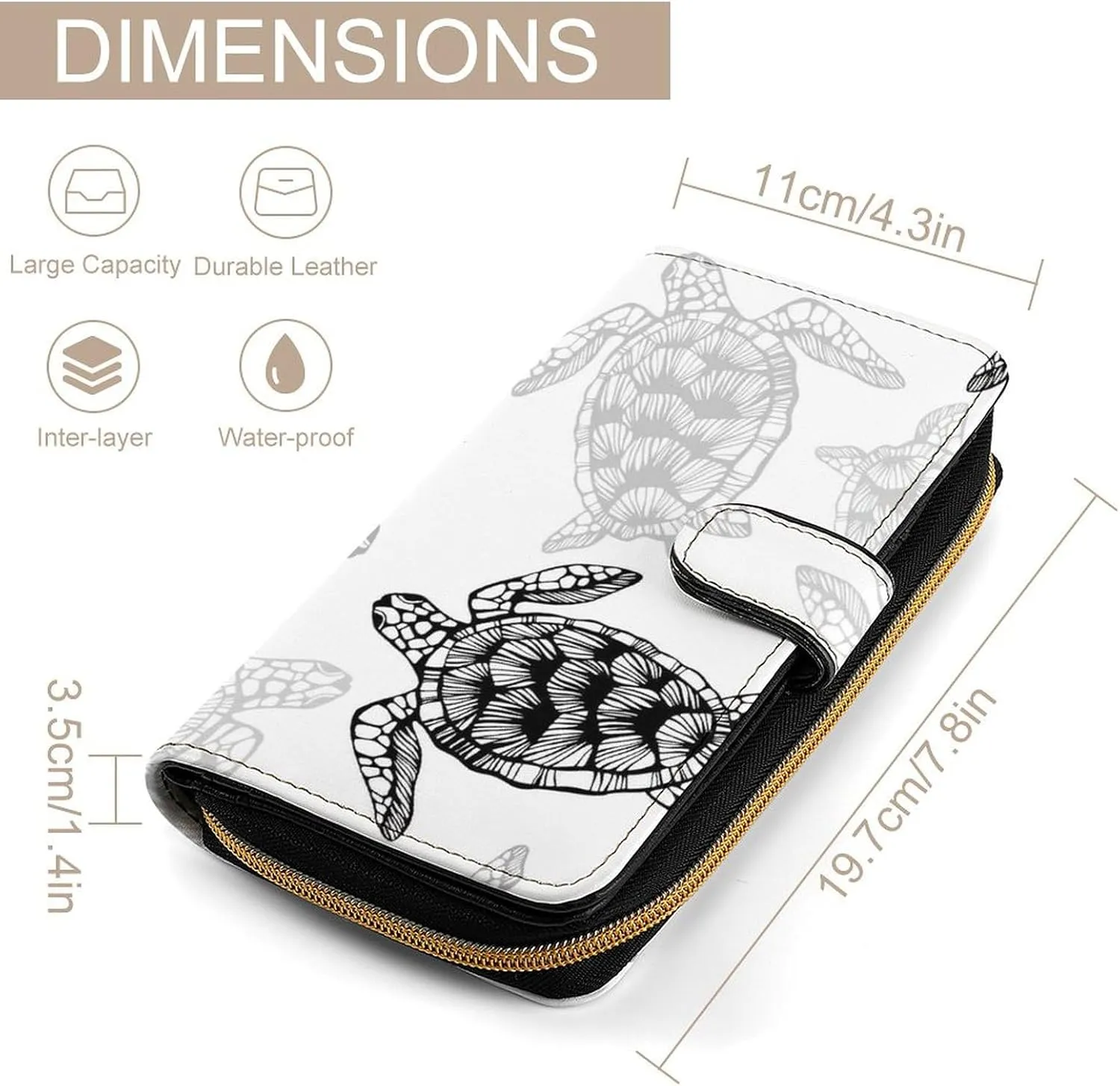 Soft Zipper Wallet with 12 Card Slots, Clutch PU Leather Card Case Holder Purse