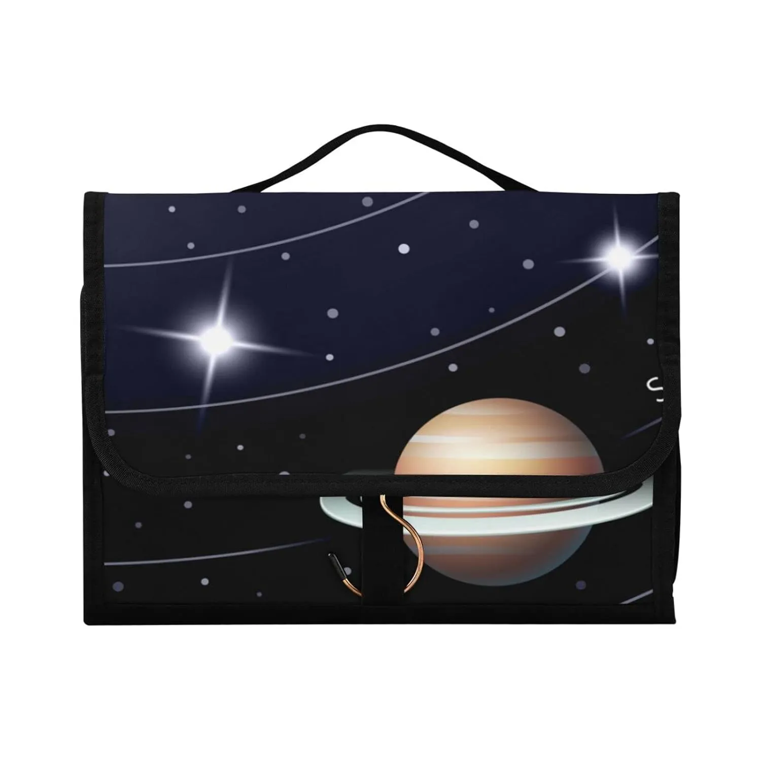 Solar System with the Sun Earth Mars Mercury Jupiter Saturn Uranus 1 PC Hanging Toiletry Wash bag Portable Makeup Organizer Brush Storage Case Portable Travel Cosmetic with Hook