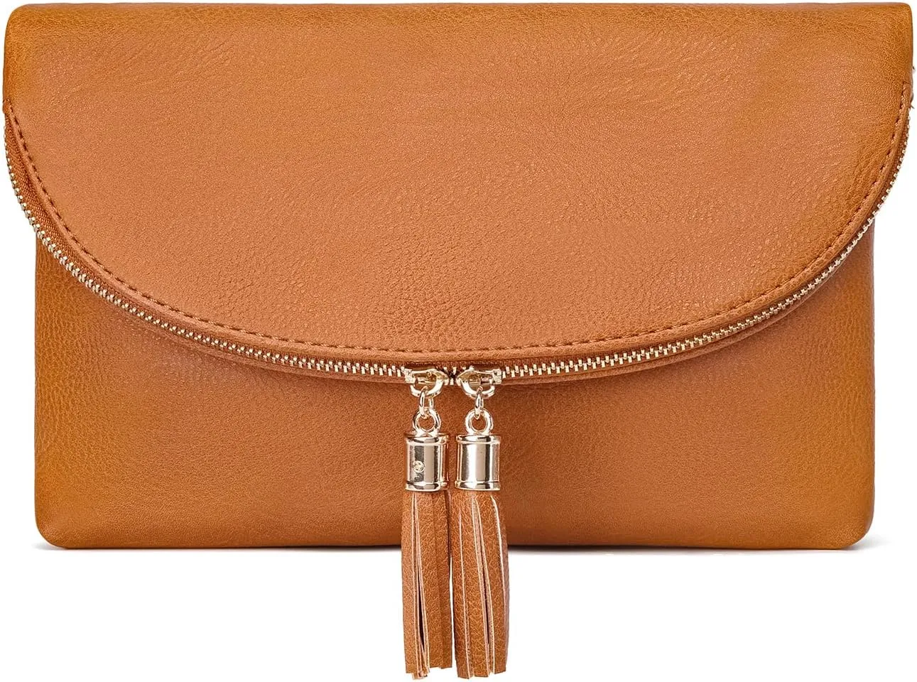 Solene Womens Envelop Clutch Purse Multi Compartments, 6 Card Slot Inside, Crossbody Bag With Tassels