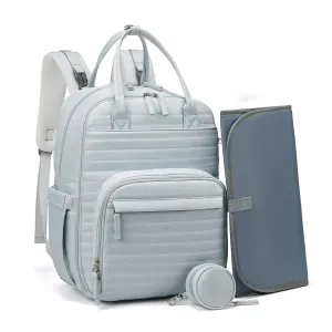 Somago Baby Diaper Backpack Multifunction Travel Essentials Baby Bag backpack for Baby Boys Girls with Changing pad Stroller Straps Pacifier Case Insulated Pockets(Bluish Grey)