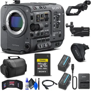Sony FX6 Full-Frame Cinema Camera (Body Only) (ILME-FX6V)   128GB Tough Memory Card   BP-U35 Battery   Pro Case   Deluxe Cleaning Set   HDMI Cable   Memory Wallet   More (Renewed)