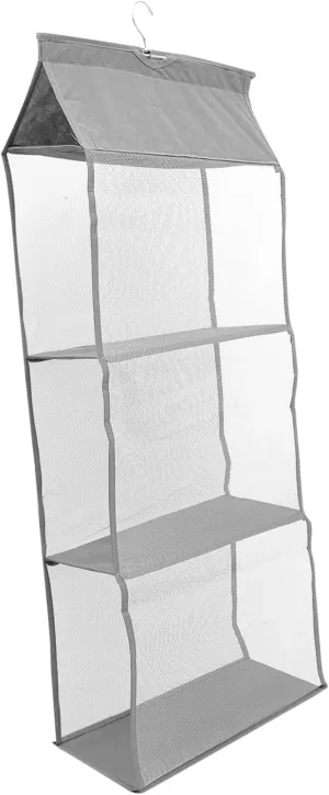 Space-Saving Hanging Organizer Bag Storage Bag Holder for Hanger Multi-Shelf Collecting Bag for Clothe Easy-fold Storage Container for Home