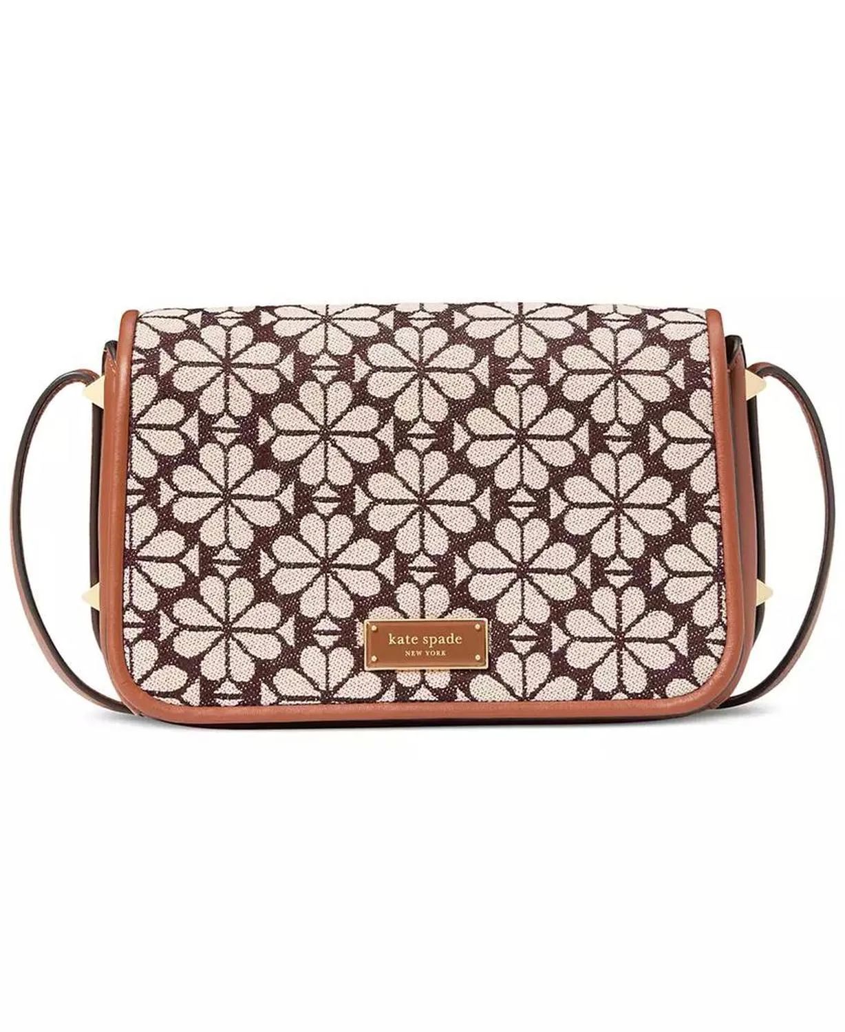Spade Flower Jacquard Flap Crossbody