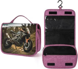 Sport Motorcycle Travel Toiletry Bag for Women,Hanging Toiletry Organizer with Hook, Makeup Bag Travel Organizer for Shampoo,Toiletriesl