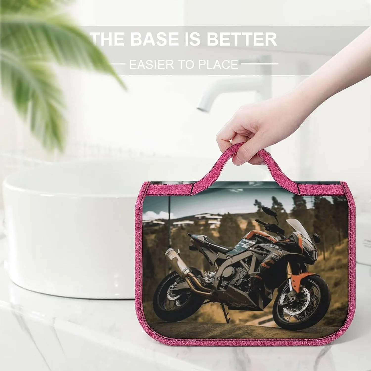 Sport Motorcycle Travel Toiletry Bag for Women,Hanging Toiletry Organizer with Hook, Makeup Bag Travel Organizer for Shampoo,Toiletriesl