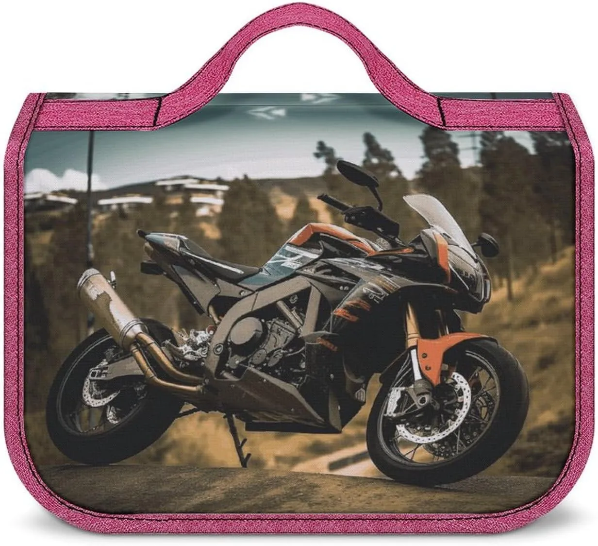 Sport Motorcycle Travel Toiletry Bag for Women,Hanging Toiletry Organizer with Hook, Makeup Bag Travel Organizer for Shampoo,Toiletriesl