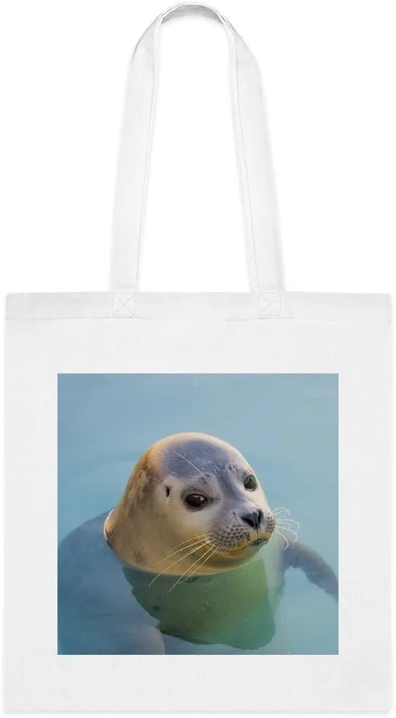 SpreadPassion Harbour Seal Tote Bag, Harbour Seal Gift, Harbour Seal Shoulder Bag, Harbour Seal Reusable Bags, Birthday Christmas Basket Gag Gift Idea, Gift For Her, Gift For Him, Women Tote Bag