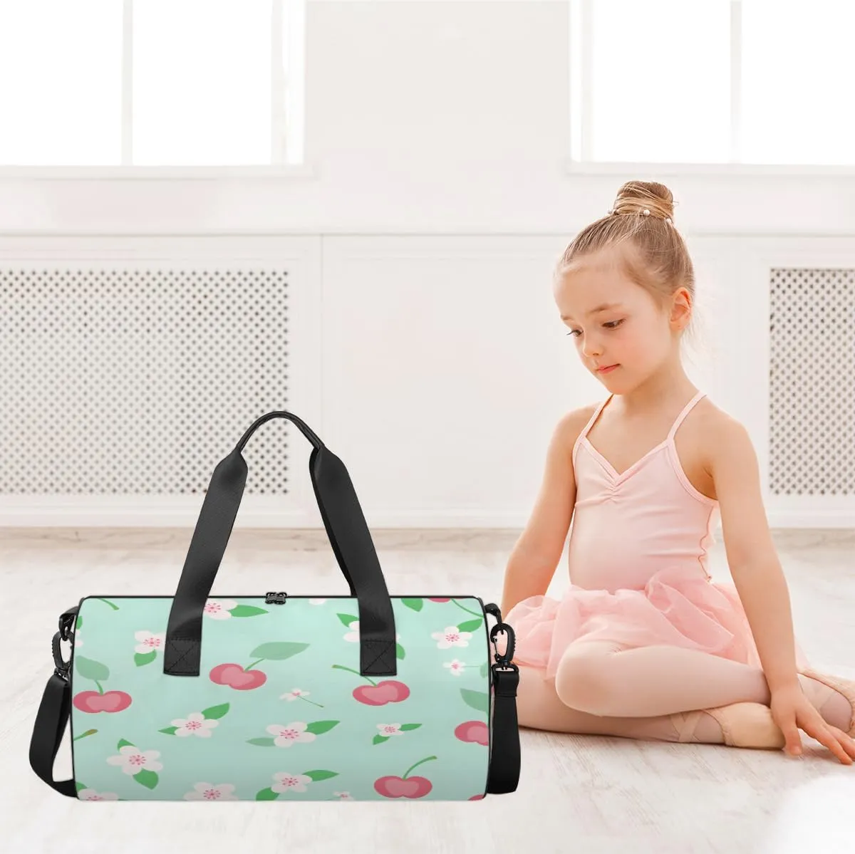 Springtime Fantasy Sports Duffel Bag with Shoulder Strap, Large Capacity Gym Bag with Shoe Compartment, Water Resistant Travel Duffle Bag for Men Women Travel, Sports (17.6x9x9 Inch)