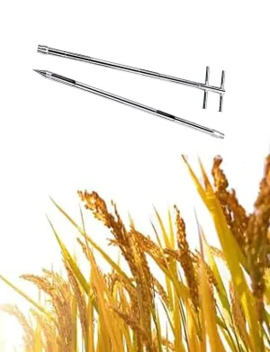 Stainless Steel Grains Powder Sampler Probe Rotary Handle Granule Solid Sack Bag Sampling Thief Double Tubes(3.2x300cm/1.2x118in)