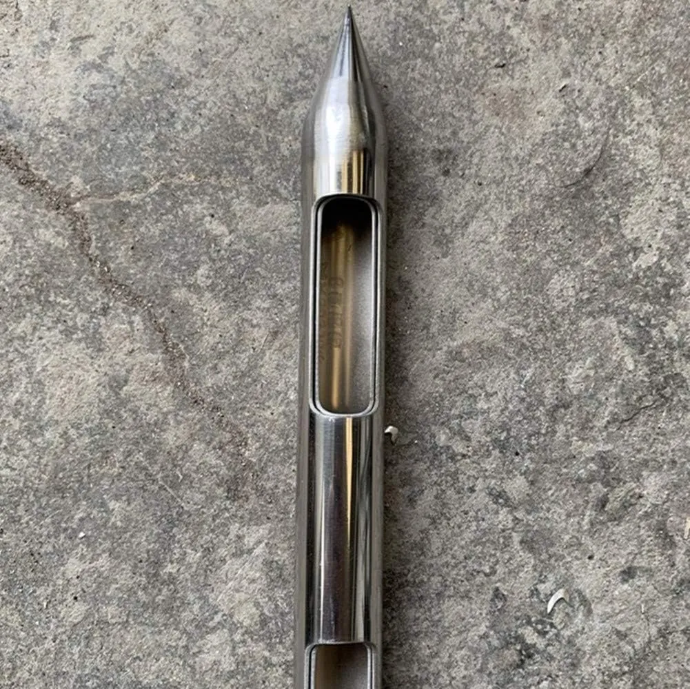 Stainless Steel Grains Sampler Probe Rotary Handle Granule Solid Sack Bag Sampling Thief Double Tubes 3 Slots(38mmx 2.5m/1.5X 98.4inch)
