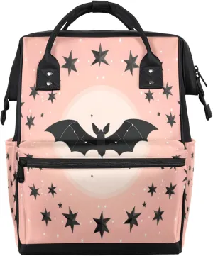 Star Dot Bat Silhouette Diaper Bag Mommy Bags With Adjustable Shoulder Strap Waterproof Multifunction Shoulder Bag Travel Large Capacity Backpack for Moms And Dads