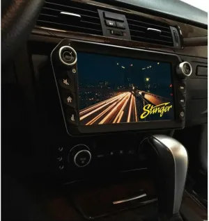 Stinger Elev8 8" Touchscreen Car Stereo with Apple CarPlay, Android Auto, Bluetooth, GPS Navigation, SiriusXM Ready, Audio Output & HDMI Rear Input, Single/Double DIN Mounting UN1880