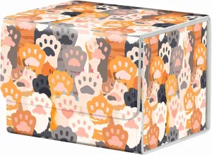 Strong Magnet Card Case Deck Box Mtg Card Box Playing Card Box Magic Deck Box Tcg Up to 200 Cards Creative Pattern Trading Card Storage Box for Collectible Card Games, Cute Cats Paw Pattern