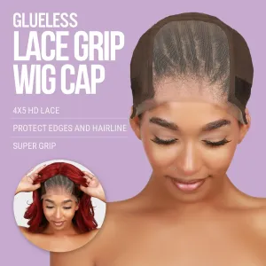 STUDIO LIMITED Non-Slip Wig Cap with Grip Band for Secure Placement, Wider Transparent Lace for Lace Front Wigs - Skin Tone Glueless Cap (Brown With Stand)