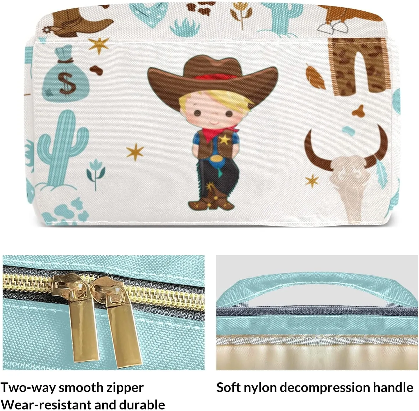 Sunflowers Cowboy Hat Personalized Large Capacity Diaper Bags,Custom Name Backpack Casual Daypack Bag Nappy Bag Gifts