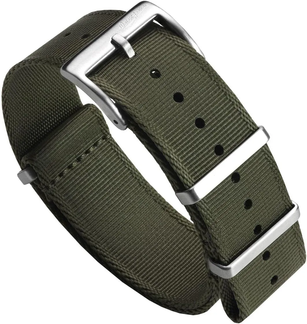 Swiss Quality Signature Military Nylon Watch Strap. Nylon Mens Replacement Watch Strap. Rugged, Quick-Drying and Secure Wristwatch Strap for Outdoor Activities - 18mm, 19mm, 20mm, 21mm, 22mm