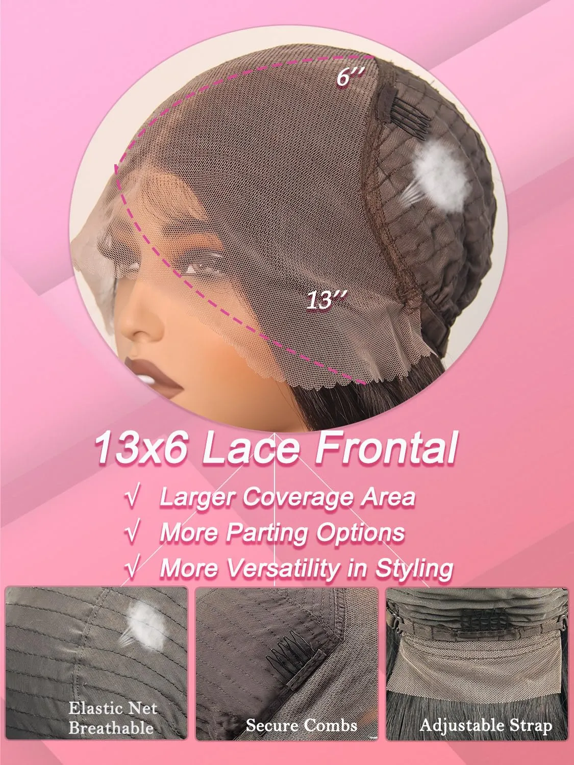 Synthetic Lace Front Wig for Women, Highlight Synthetic Wig,13x6 Hd Lace Front, 26 Inch Long Wavy, Heat Resistant Fiber, Deep Parting, with Baby Hair, Natural Hairline
